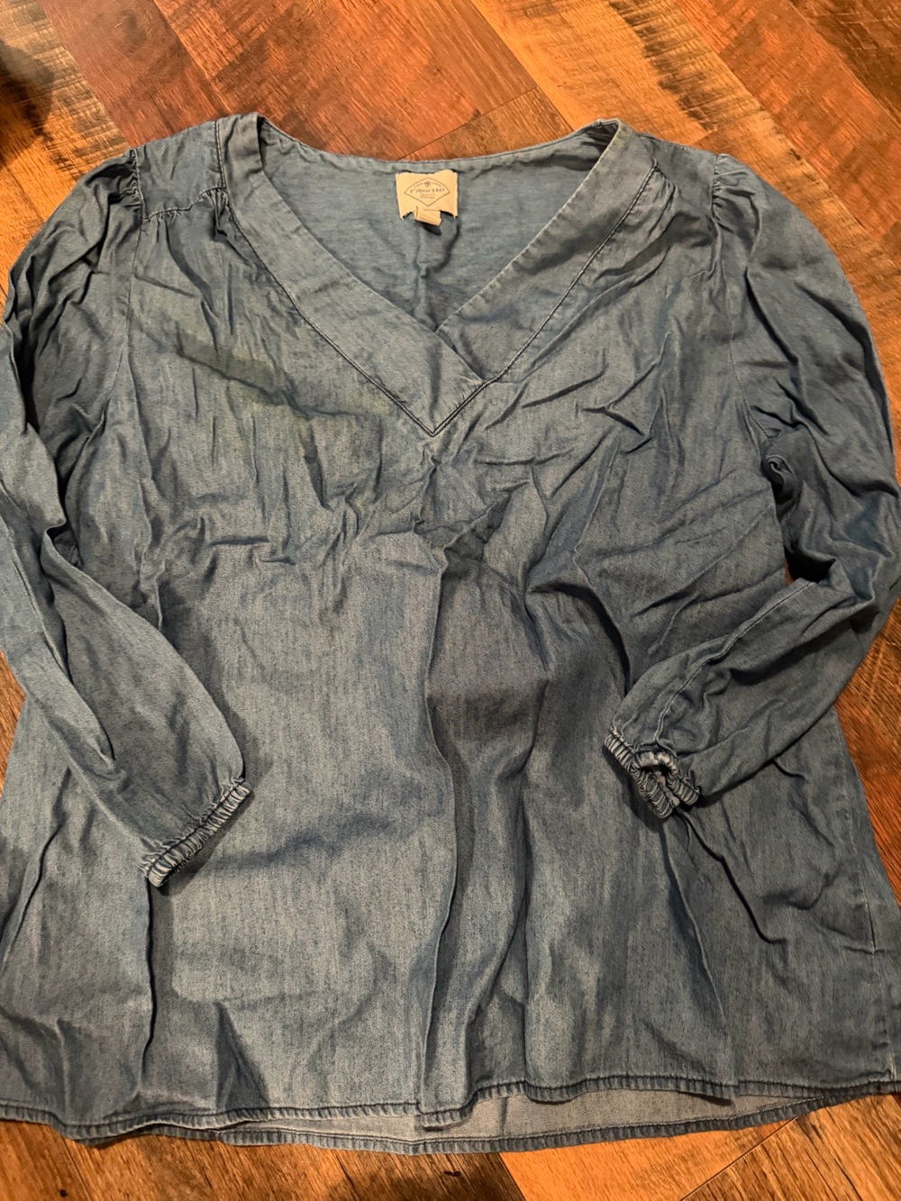 St. John's Bay Indigo Denim-Effect Pullover Top